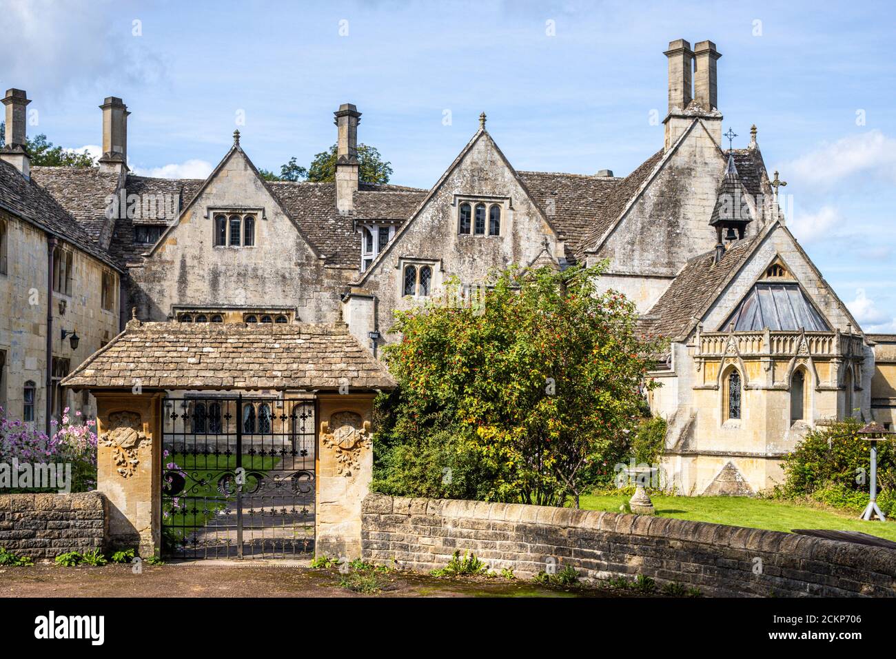 Prinknash Abbey, now located in St Peters Grange, a 15th century building on the Cotswolds near Upton St Leonards, Gloucestershire UK Stock Photo