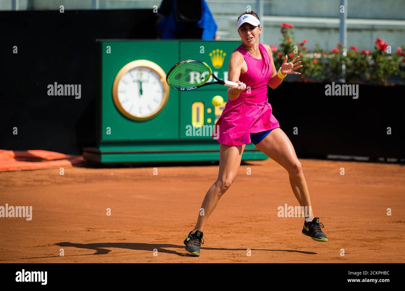 Rome, Italy. 16th Sep, 2020. Belinda Bencic of Switzerland in action during  her second round match at the 2020 Internazionali BNL d'Italia WTA Premier  5 tennis tournament on September 16, 2020 at