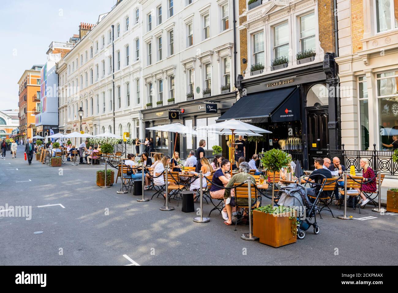 Streetside seating hires stock photography and images Alamy