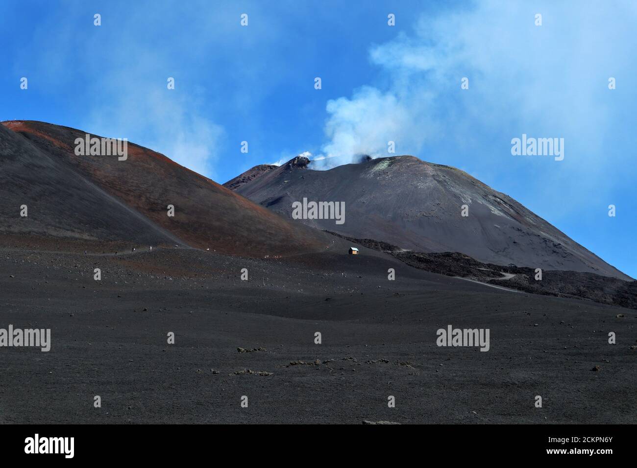 Etna - Scorcio del cratere dall'autobus Stock Photo