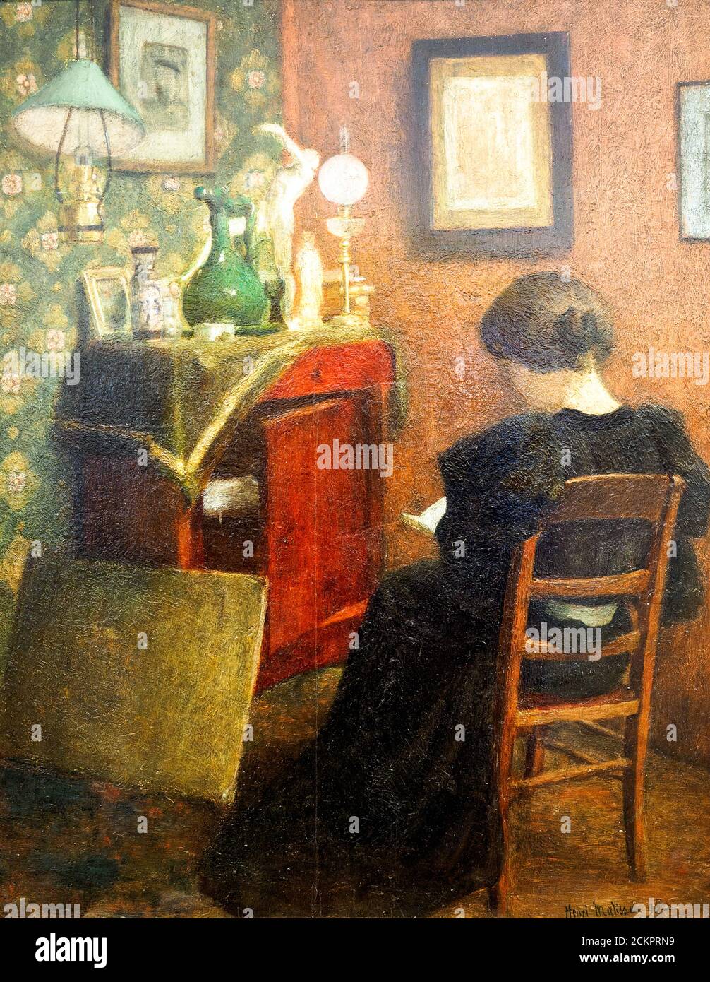 La liseuse (Woman Reading) (1895) by Henri Matisse (1869-1954) oil on wood  Stock Photo - Alamy