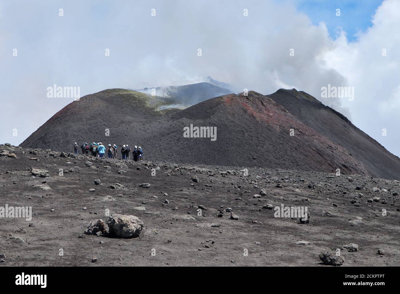 Etna - Cratere sud est dalla Bocca Nuova Stock Photo