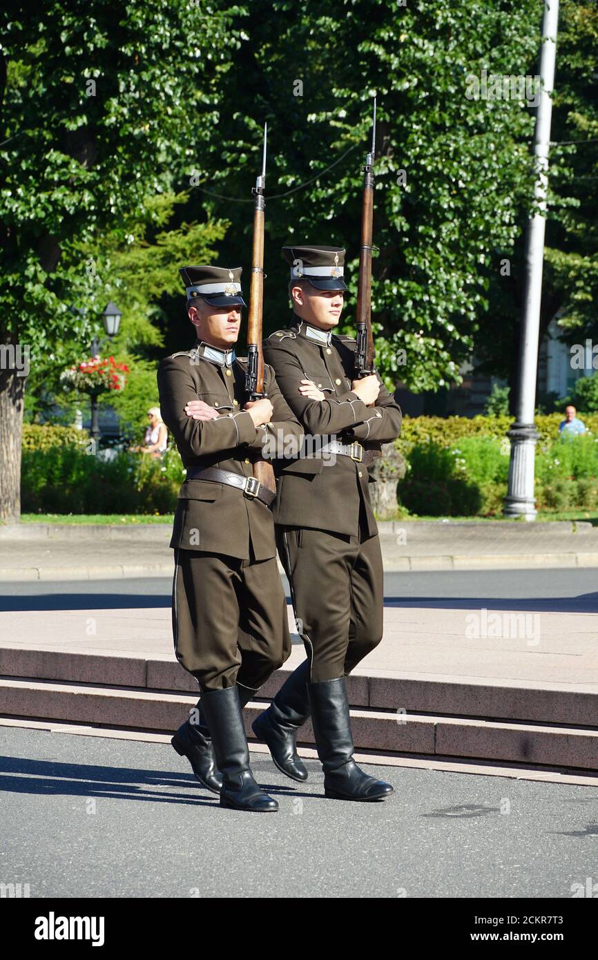 Latvian soldiers in ceremonial uniform of The Company of Guard of Honor,  Riga, Latvia, Europe Stock Photo - Alamy