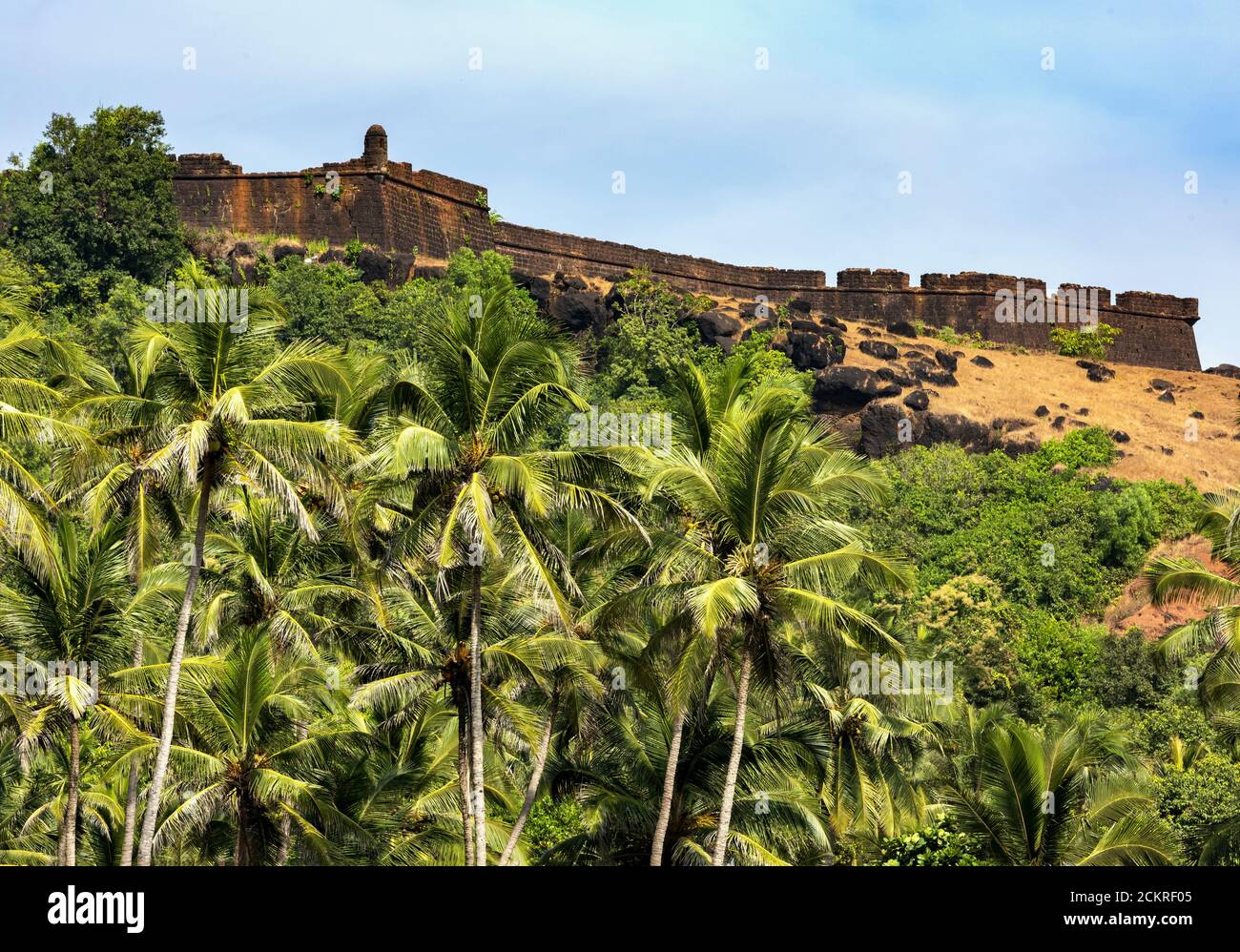 Chapora Fort above the Vagator Beach in Goa, India Stock Photo