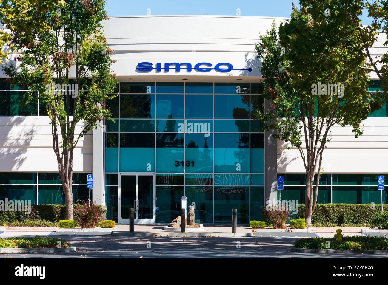 SIMCO Electronics sign at the headquarters office in Silicon Valley. - Santa Clara, CA, USA - October 2019 Stock Photo