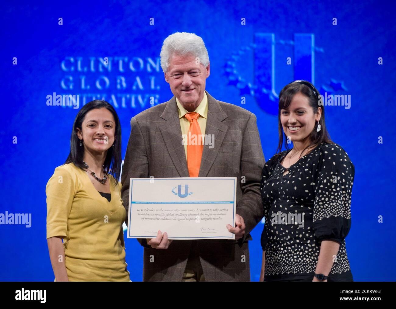 Austin, TX February 14, 2009: Former President Bill Clinton hands out awards at the second annual Clinton Global Initiative University, a conference bringing together students to take action on global challenges such as poverty, hunger, energy, climate change and global health. The program is patterned after Clinton Global Initiative Foundation formed by President Bill Clinton. ©Bob Daemmrich Stock Photo