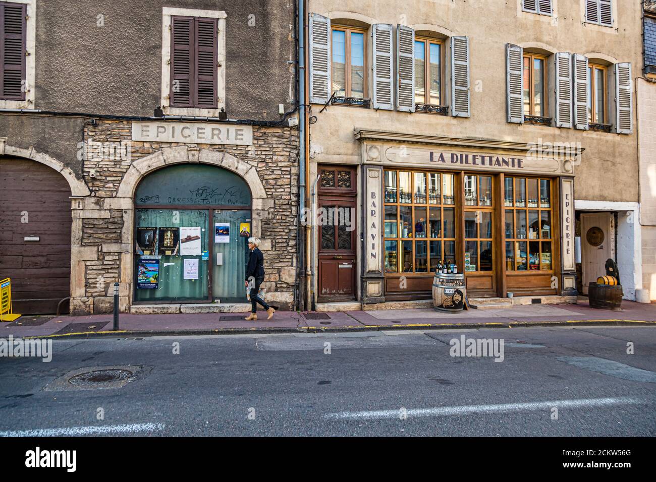 Wine bar and grocery store in Beaune, France Stock Photo Alamy