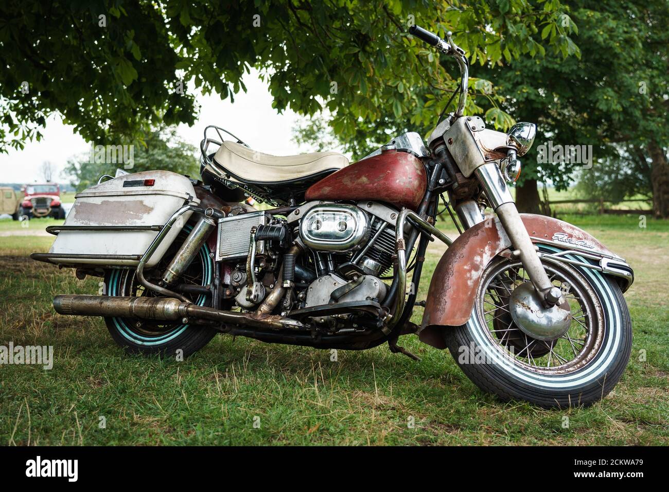 DIEDERSDORF, GERMANY - AUGUST 30, 2020: The motorcycle of Harley-Davidson  FLH 1200 Electra Glide Shovelhead, 1967. The exhibition of "US Car Classics  Stock Photo - Alamy