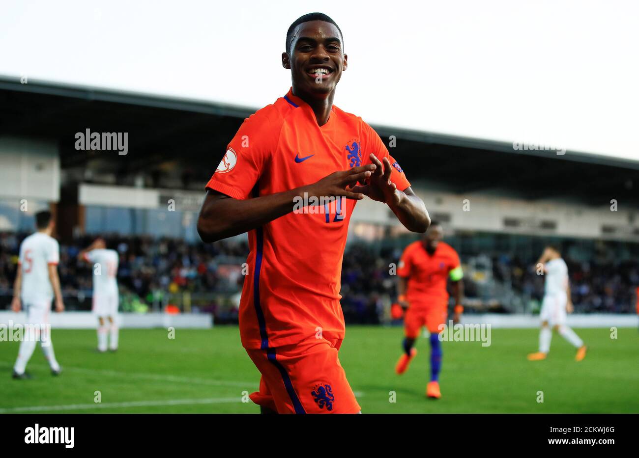 tenas high resolution stock photography and images alamy https www alamy com soccer football uefa european under 17 championship group d netherlands v spain burton albion fc stadium burton upon trent britain may 8 2018 netherlands ryan gravenberg celebrates his sides second goal an own goal by spains arnau tenas action images via reutersjason cairnduff image373659288 html