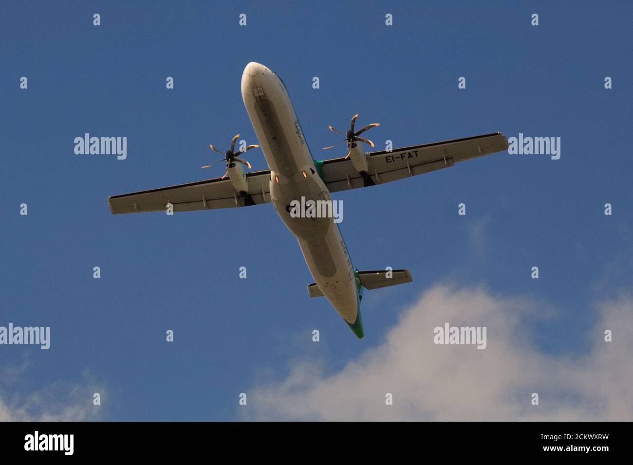 Aer Lingus Passenger Plane In Flight Stock Photo