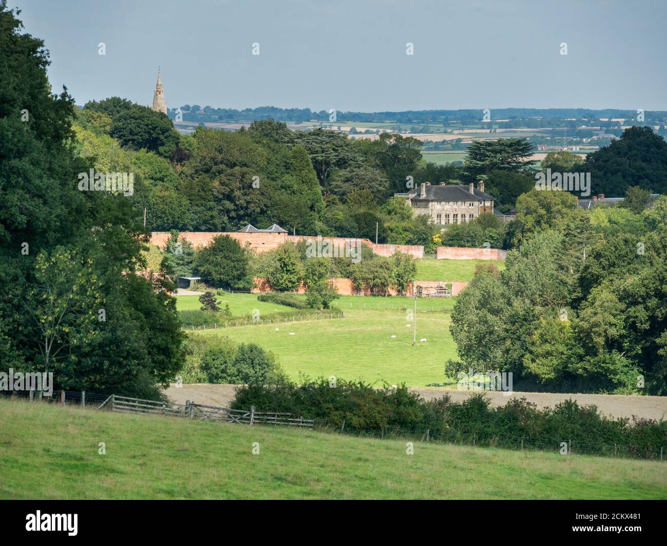 Little Dalby Hall with surrounding estate & Leicestershire countryside