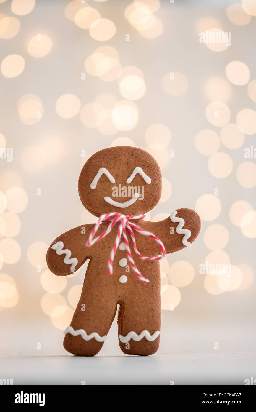 Smiling gingerbread man Stock Photo