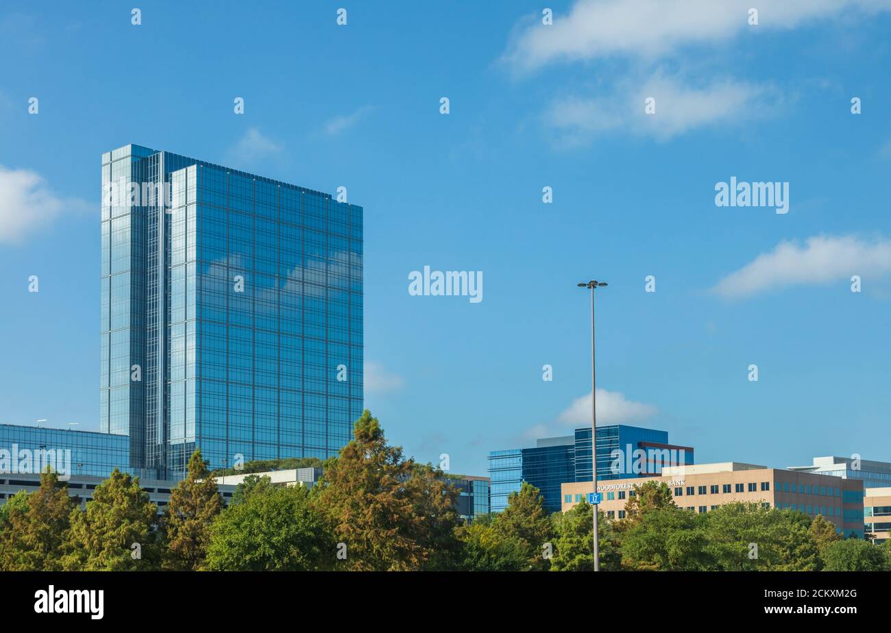Anadarko owned modern skyscrapers in The Woodlands, Texas. Stock Photo