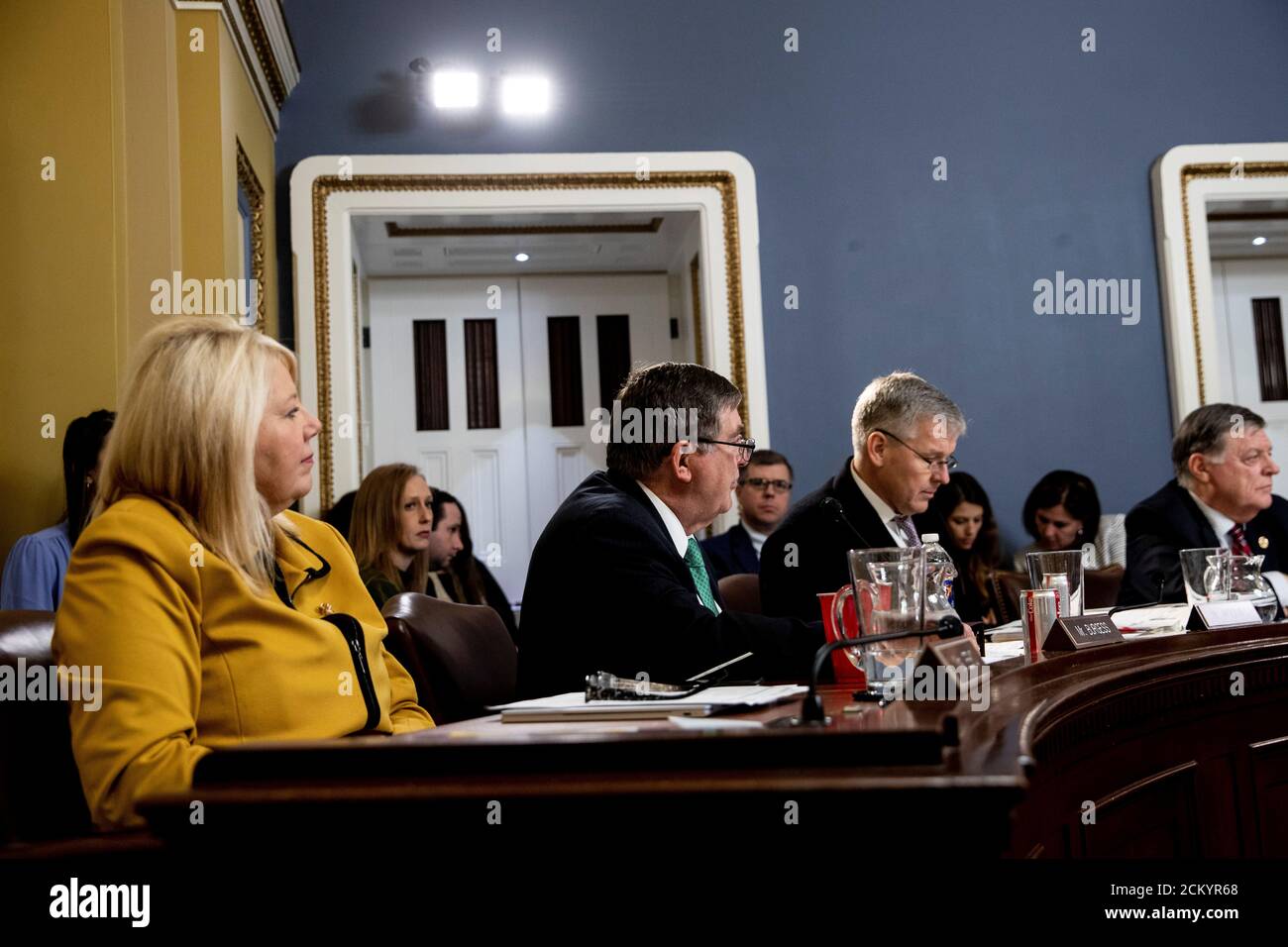 Rep. Michael Burgess (R-TX) speaks at a House Committee on Rules hearing to consider H. Res. 755 'Impeaching Donald John Trump, President of the United States, for high crimes and misdemeanors' in Washington, U.S. December 17, 2019. Anna Moneymaker/Pool via REUTERS Stock Photo