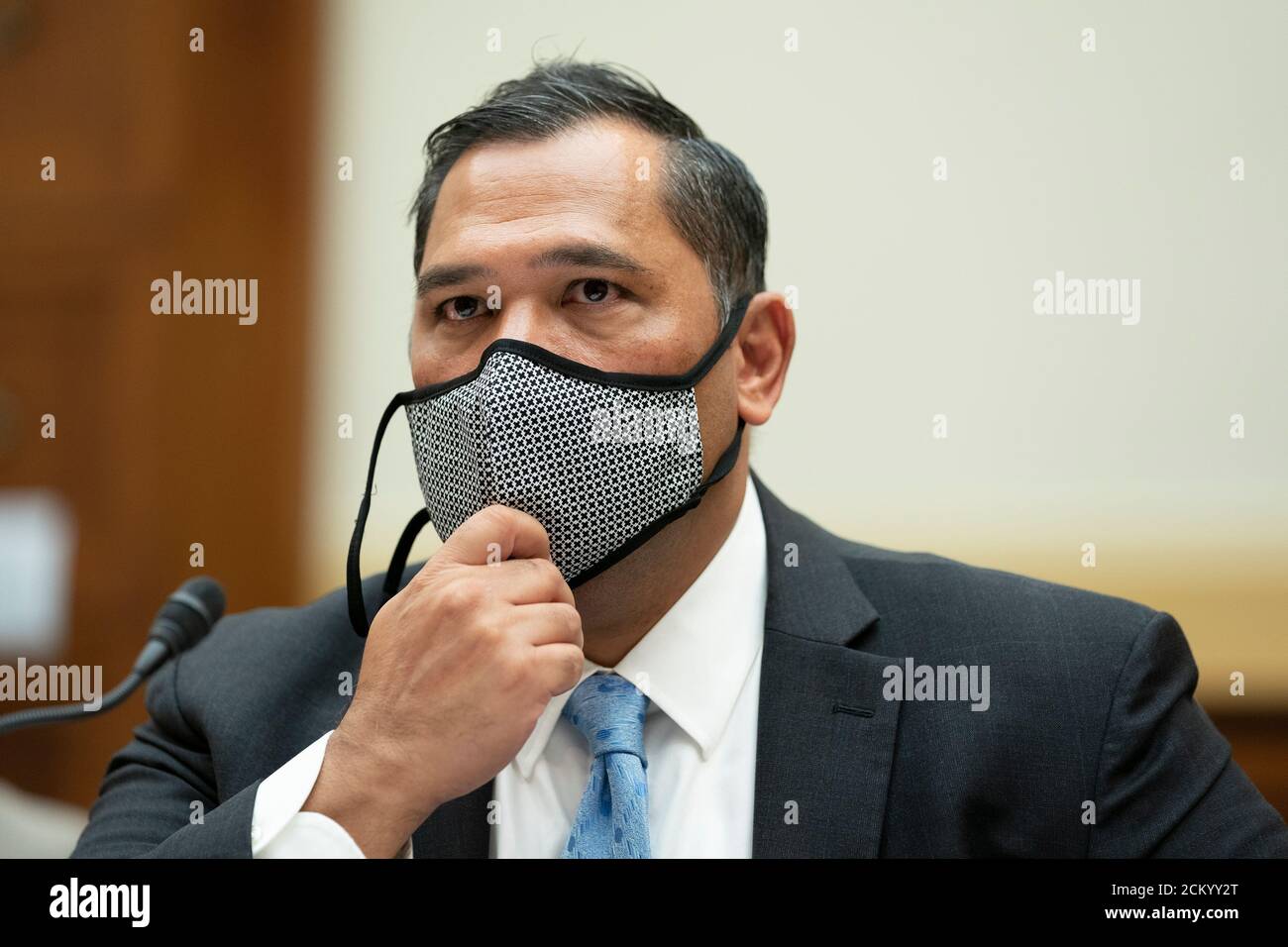 Washington, DC, USA. 16th Sep, 2020. Brian Bulatao, under secretary of state for management at the U.S. Department of State, listens during a House Foreign Affairs Committee hearing in Washington, DC, U.S., on Wednesday, Sept. 16, 2020. The hearing is investigating the firing of State Department Inspector General Steve Linick. Credit: Stefani Reynolds/Pool via CNP | usage worldwide Credit: dpa/Alamy Live News Stock Photo