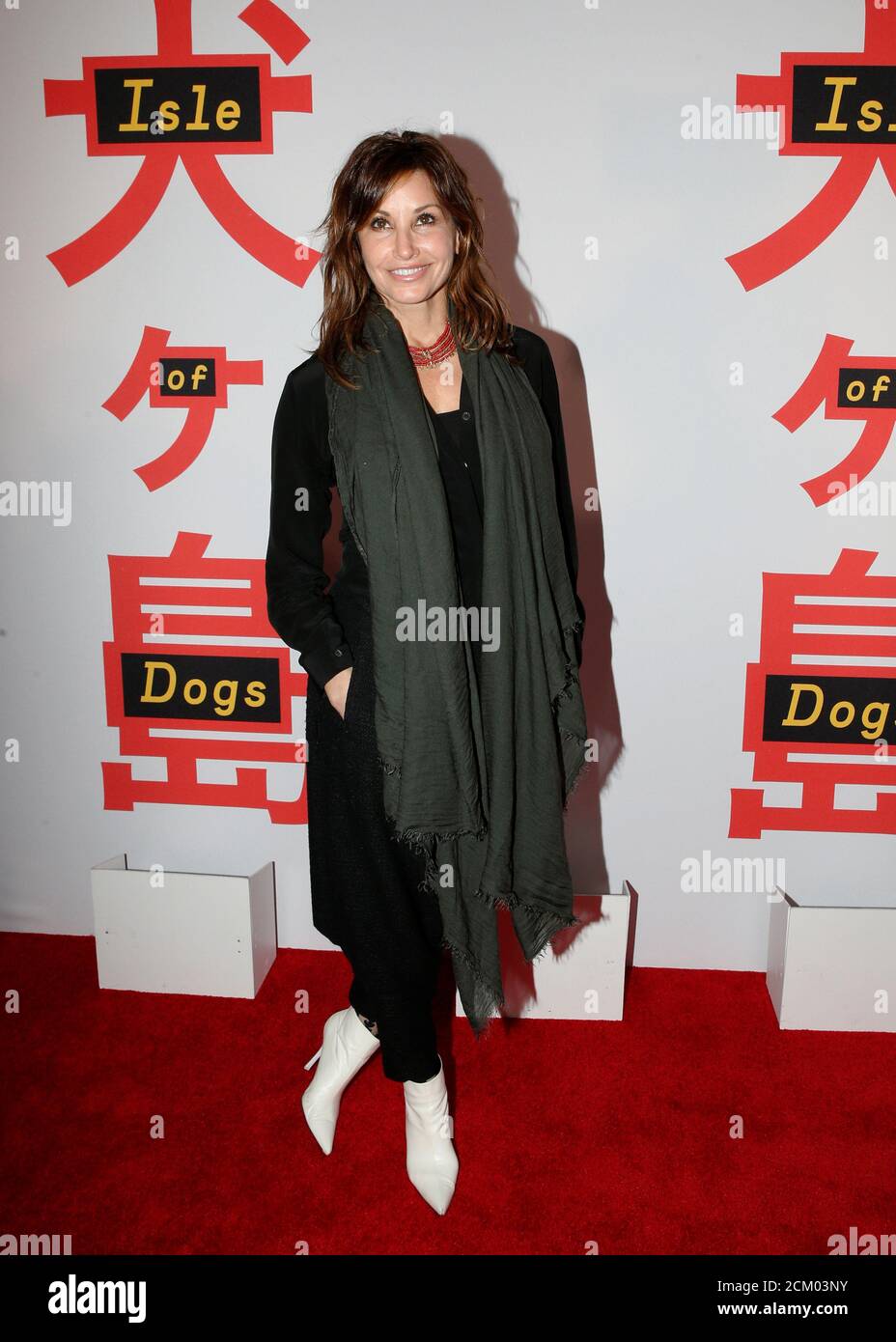 Actor Gina Gershon arrives for a screening of "Isle of Dogs" in New