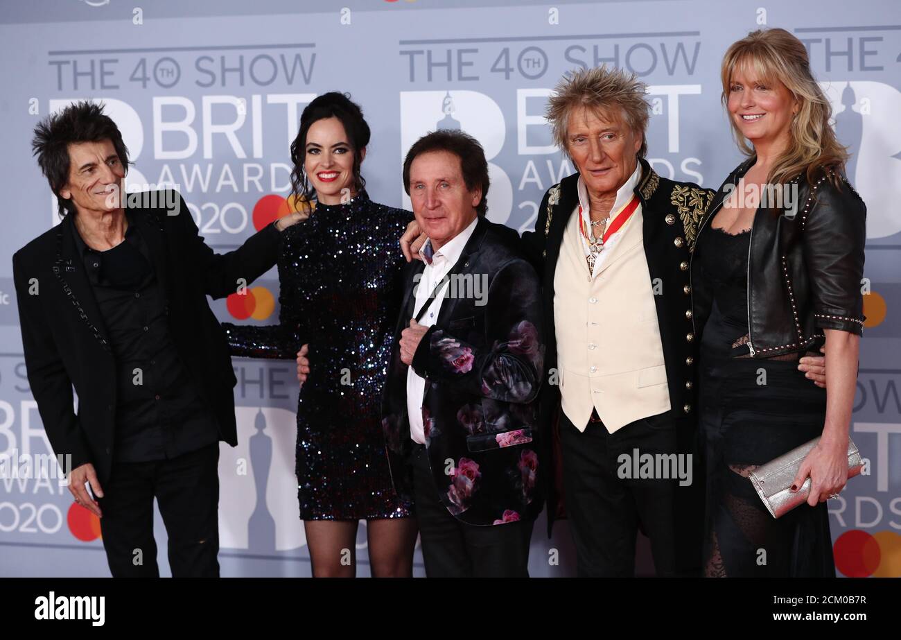 Ronnie Wood, Sally Humphreys, Kenney Jones, Rod Stewart and Penny
