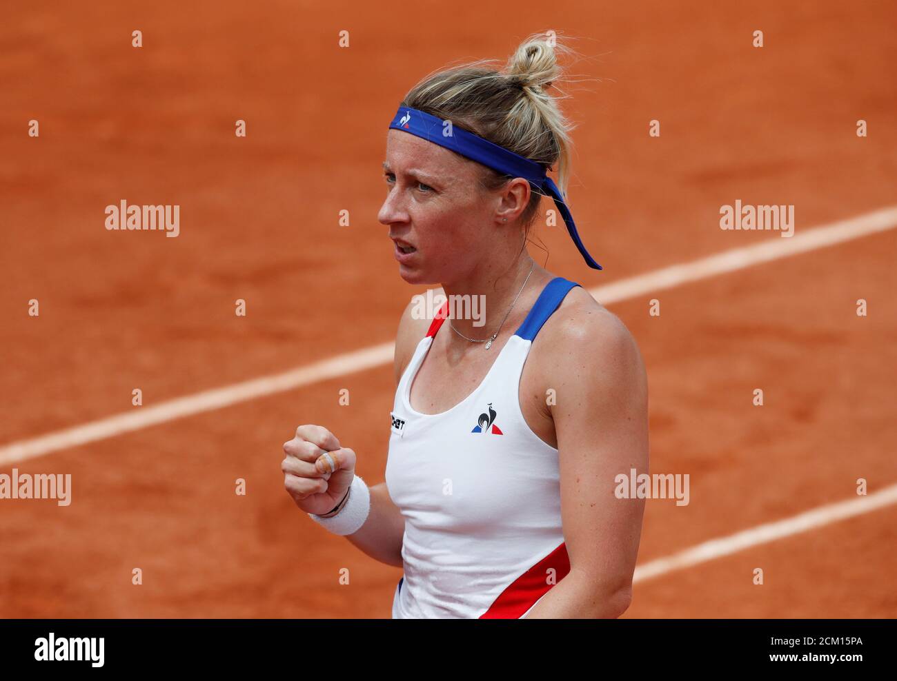 Tennis - French Open - Roland Garros, Paris, France - May 28, 2018 France's Pauline  Parmentier celebrates winning her first round match against France's Chloe  Paquet REUTERS/Pascal Rossignol Stock Photo - Alamy