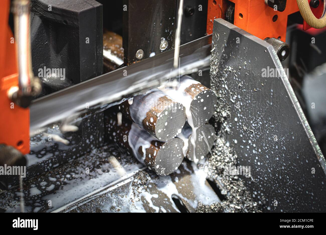 Industry High Precision CNC Metal Bar Cutting Machine Stock Photo