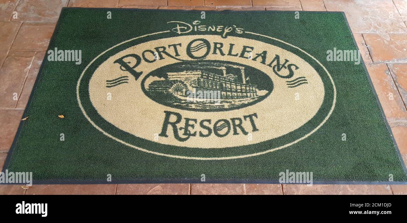 The doormat at Disney's Port Orleans Resort - Riverside, Orlando, Florida, United States Stock Photo
