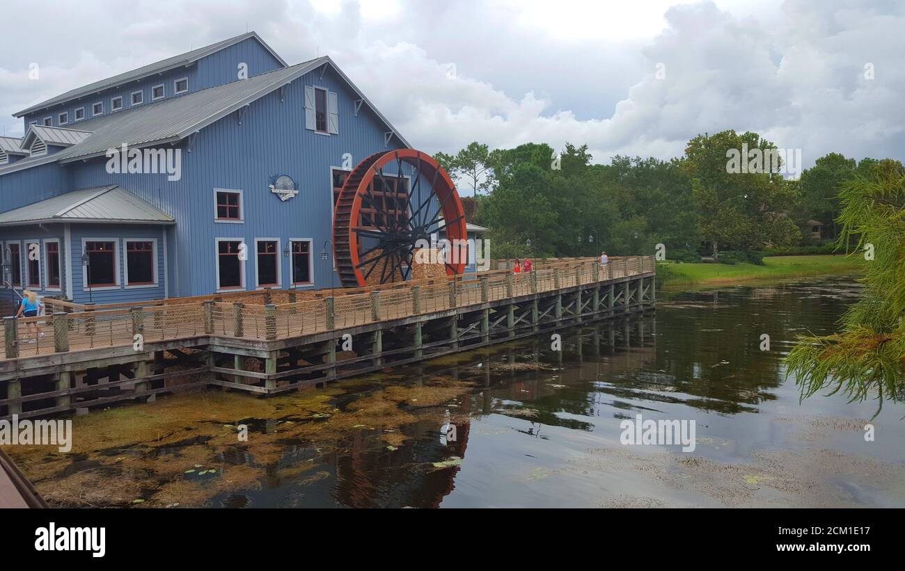 Riverside Mill at Disney's Port Orleans Resort - Riverside, Orlando, Florida, United States Stock Photo