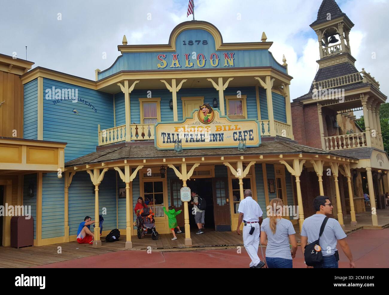 Pecos Bill Tall Tale Inn & Cafe building in Disney Worlds Frontierland, Magic Kingdom, Orlando, Florida, United States Stock Photo