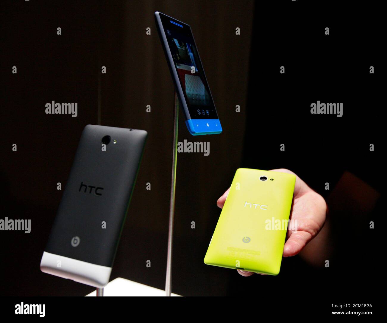 https www alamy com windows phone 8x r and the windows phone 8s models are displayed during their launch event in new york september 19 2012 htc corp on wednesday unveiled two brightly colored smartphones running microsoft corps windows phone 8 software and said the devices the windows phone 8x and the windows phone 8s would be available in november with several operators around the world reutersbrendan mcdermid united states tags business science technology telecoms image373744234 html