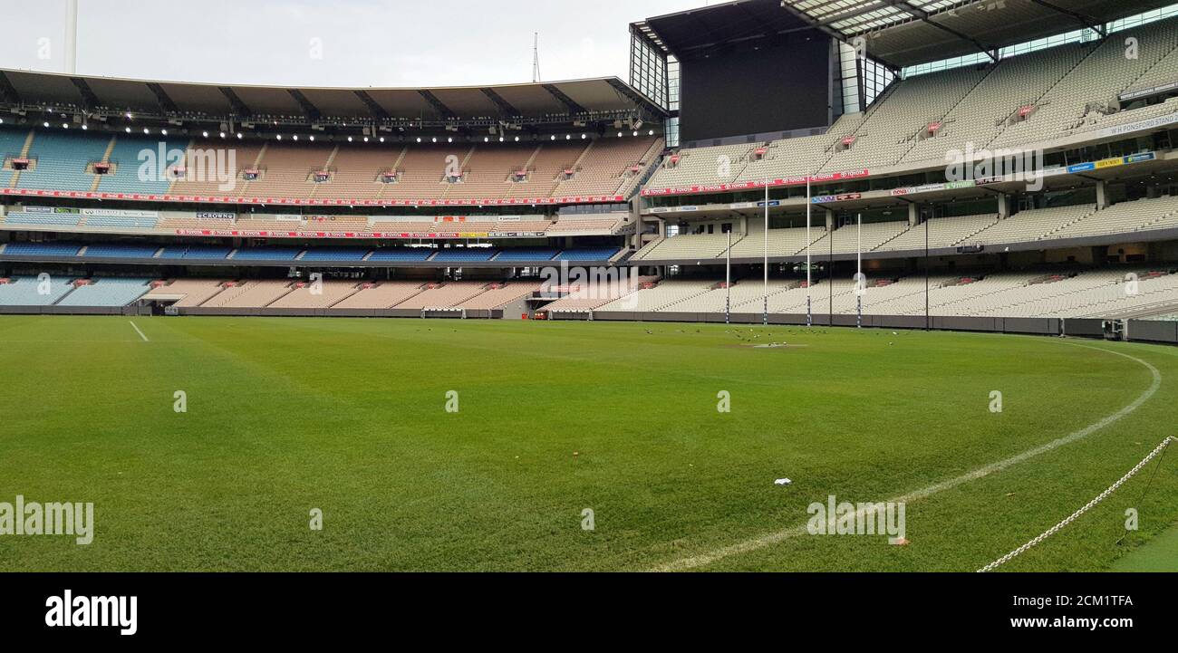 The MCG (Melbourne Cricket Ground) empty with no events on, Melbourne, Victoria, Australia Stock Photo
