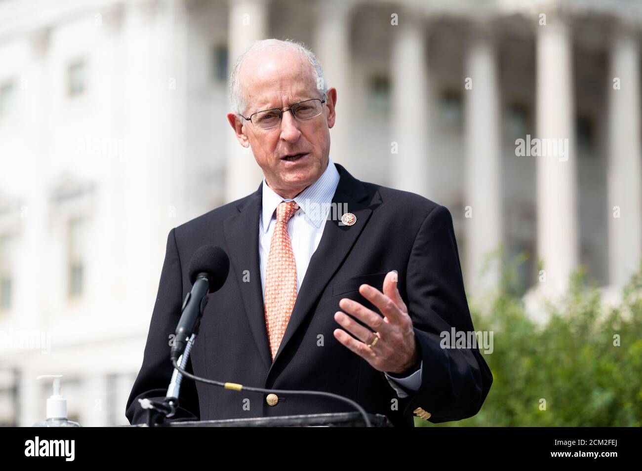 U.S. Representative Mike Conaway (R-TX) speaks at a press conference calling for the release of Trevor Reed from a Russian prison. Stock Photo