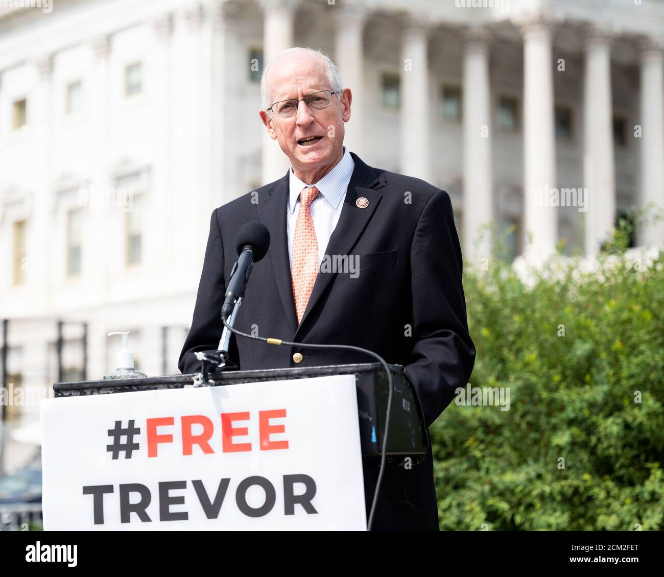 U.S. Representative Mike Conaway (R-TX) speaks at a press conference calling for the release of Trevor Reed from a Russian prison. Stock Photo