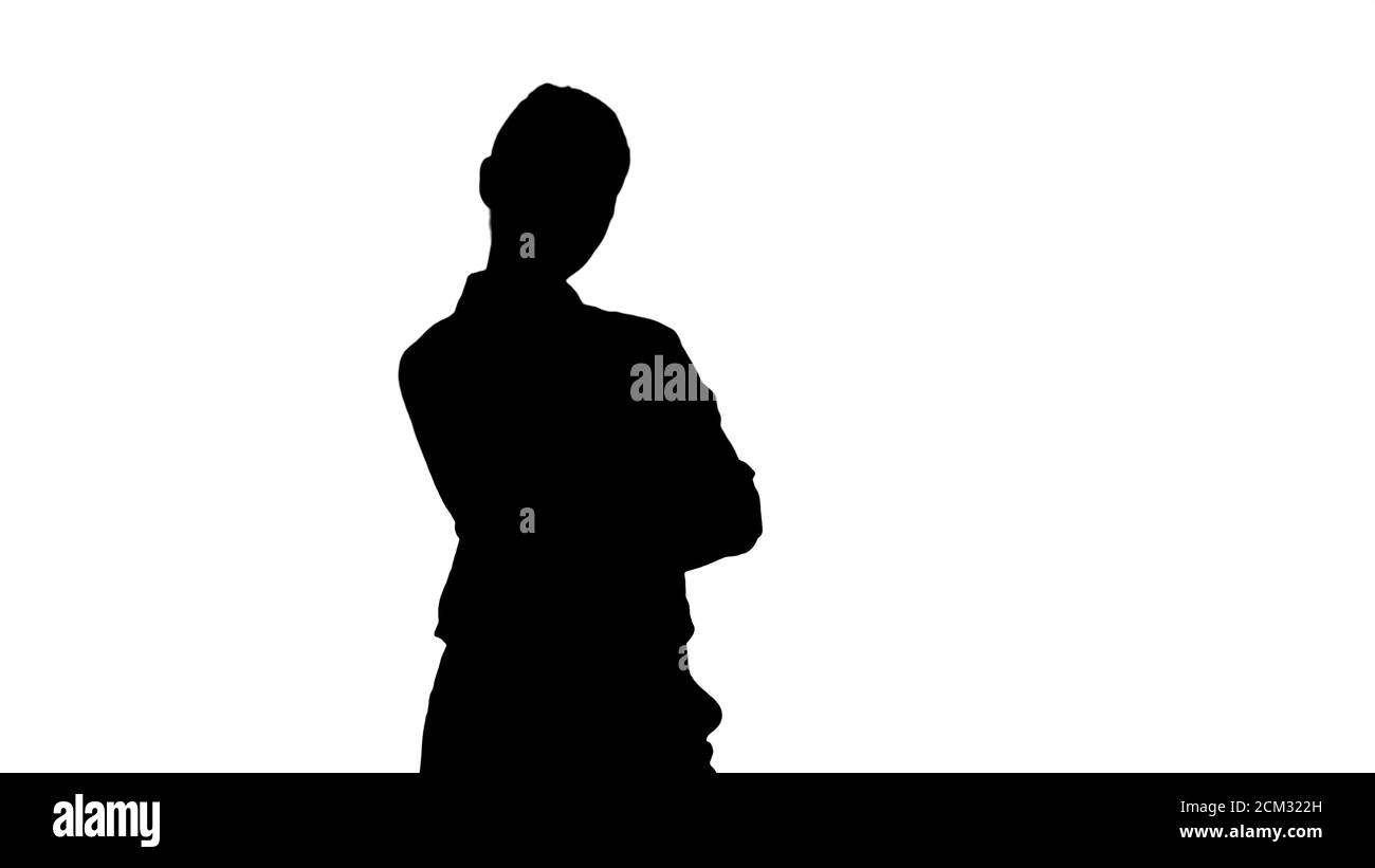 Woman arms crossed silhouette hi-res stock photography and images - Alamy