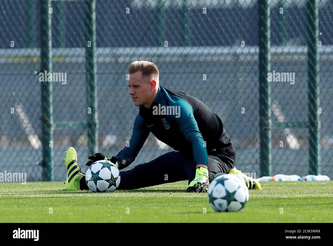 Football Soccer Barcelona Training Champions League Joan Gamper Training Camp Barcelona Spain 18 10 16 Barcelona S Goalkeeper Marc Andre Ter Stegen Attends A Training Session Reuters Albert Gea Stock Photo Alamy