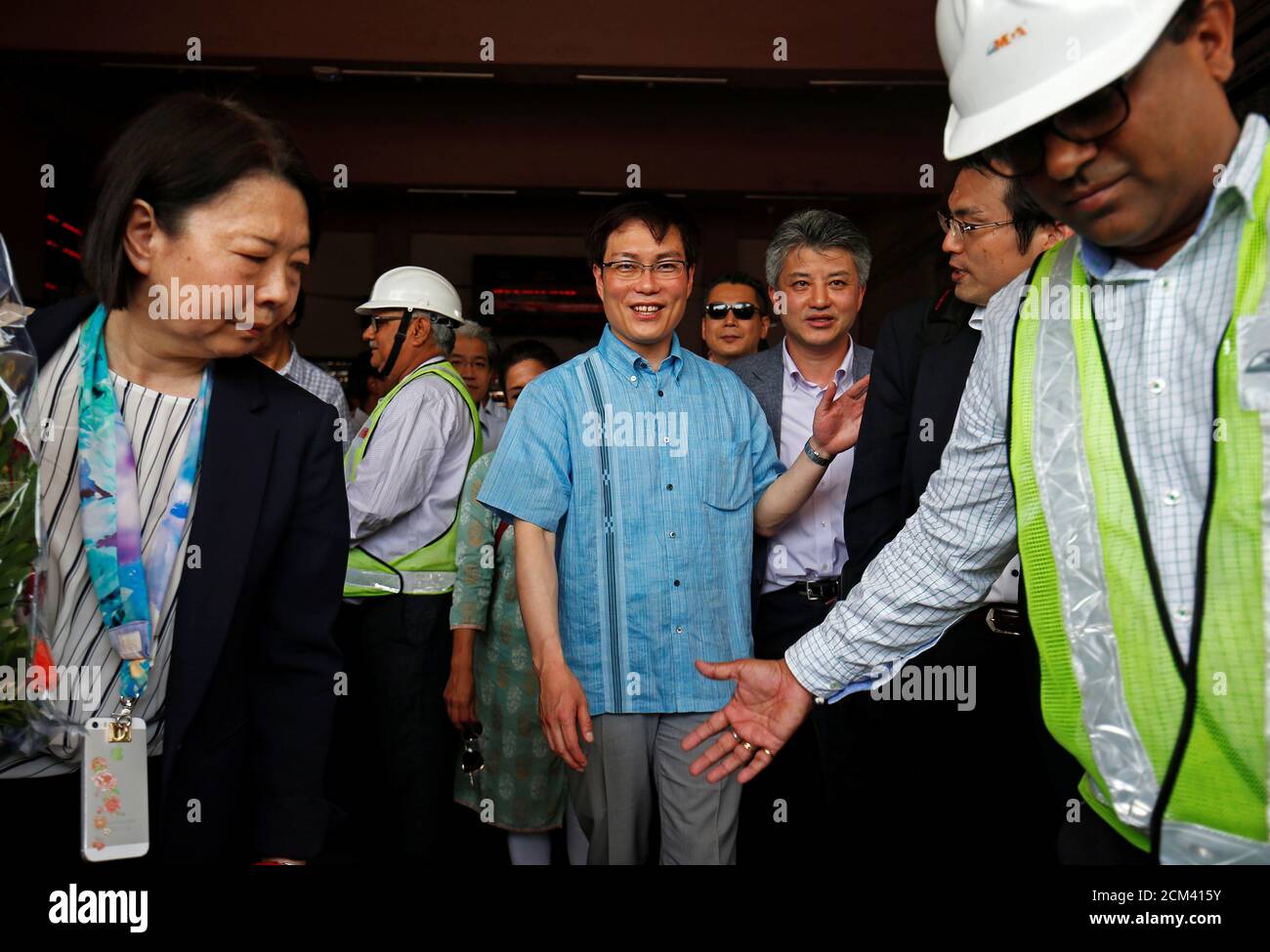 Masatoshi Akimoto, Japanese Parliamentary Vice-Minister of Land,  Infrastructure, Transport and Tourism, exits the Kalupur Railway Station,  during his visit to Ahmedabad Metro Rail Project site and Mumbai Ahmedabad  High Speed Rail (MAHSR)