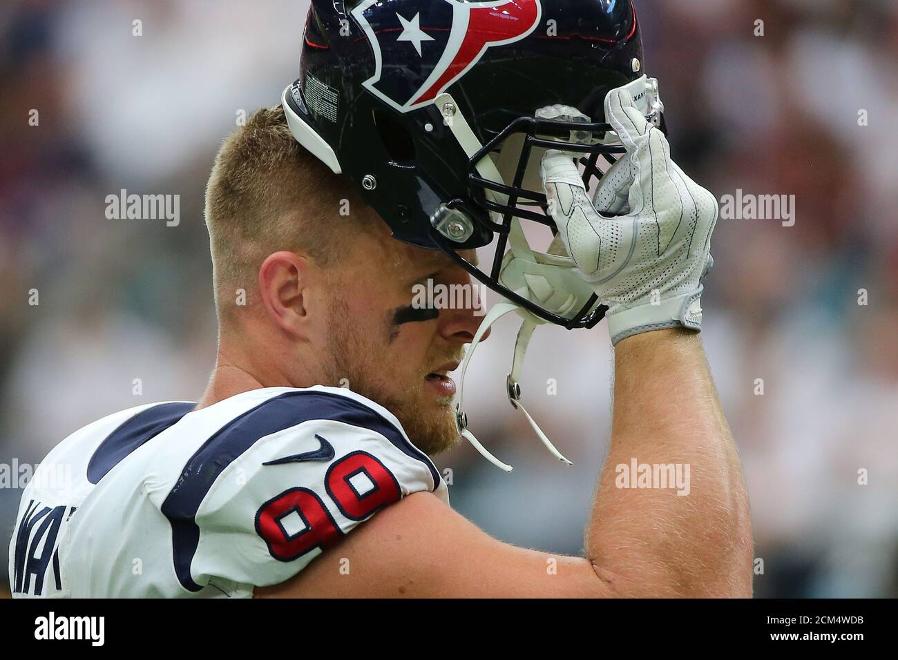 Football- NFL - Houston Texans vs Jacksonville Jaguars - Houston- September 10, 2017 -  Houston Texans defensive end J.J. Watt (99).   REUTERS/Mike Blake Stock Photo