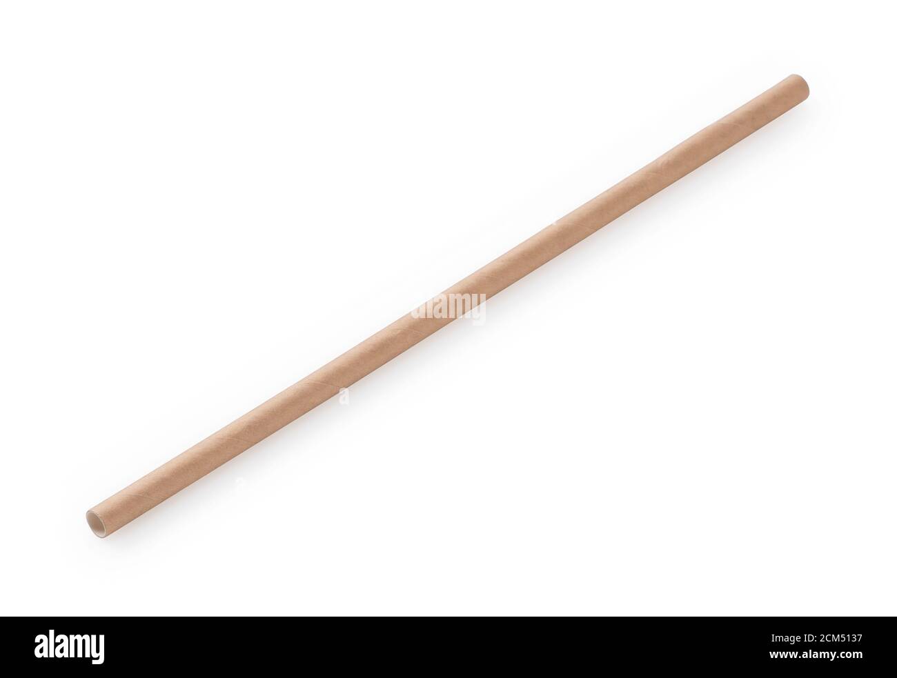 Paper straws on a white background Stock Photo