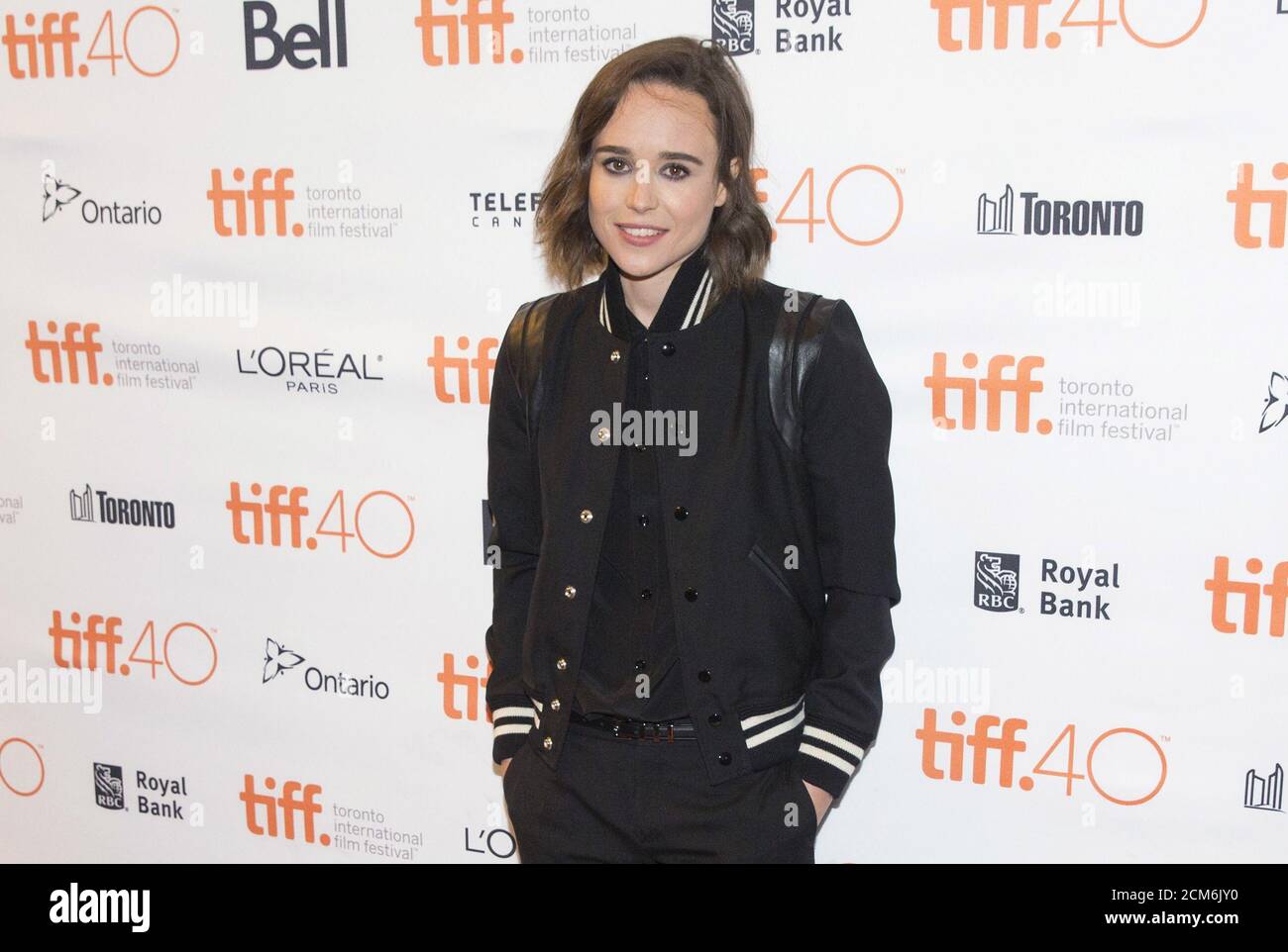 Ellen Page arrives on the red carpet for the film 'Into the Forest' during the 40th Toronto International Film Festival in Toronto, Canada, September 12, 2015. TIFF runs from September 10-20.   REUTERS/Mark Blinch Stock Photo