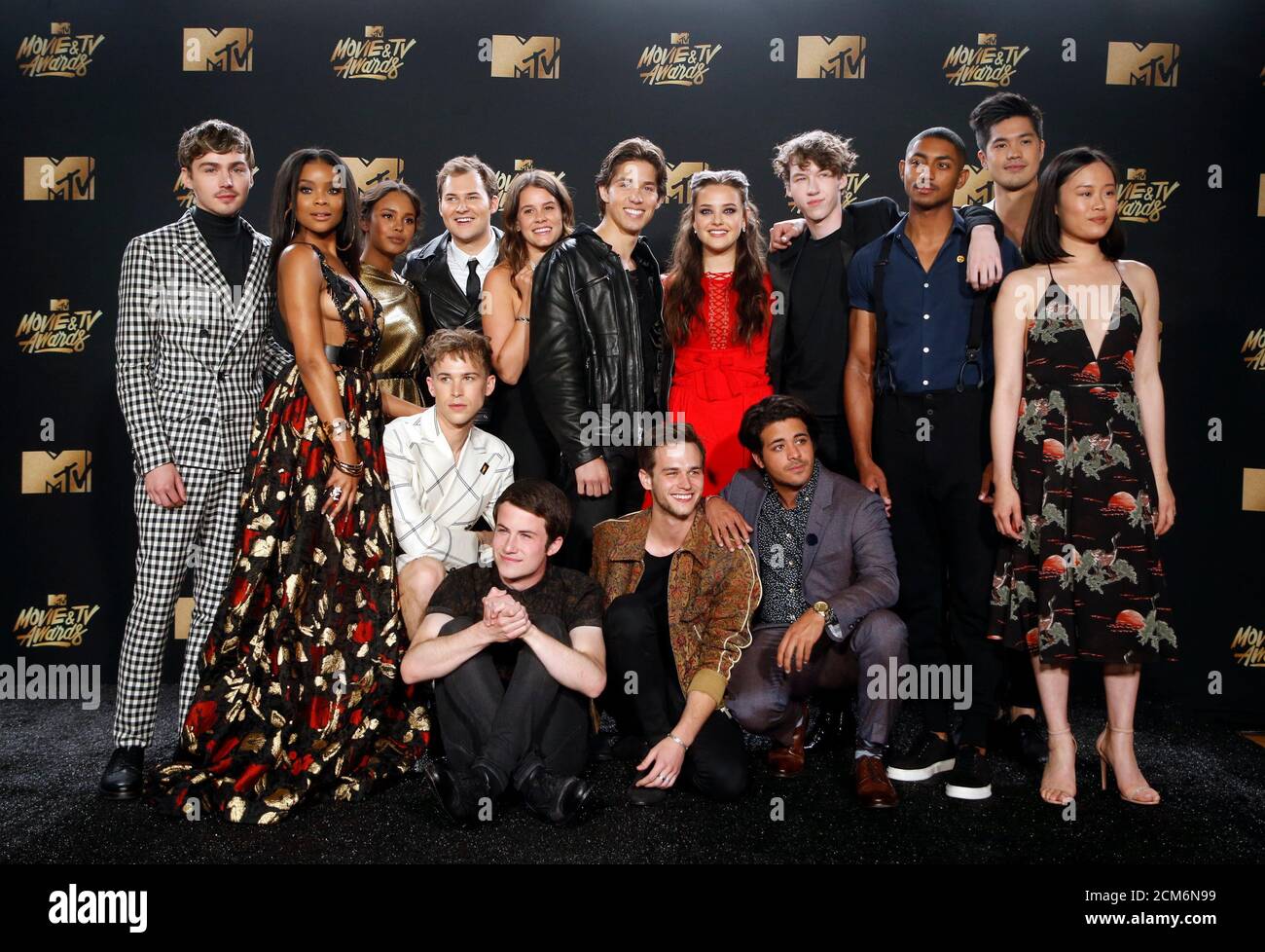 17 Mtv Movie And Tv Awards Photo Room Los Angeles U S 07 05 17 Cast Of 13 Reasons Why Reuters Danny Moloshok Stock Photo Alamy