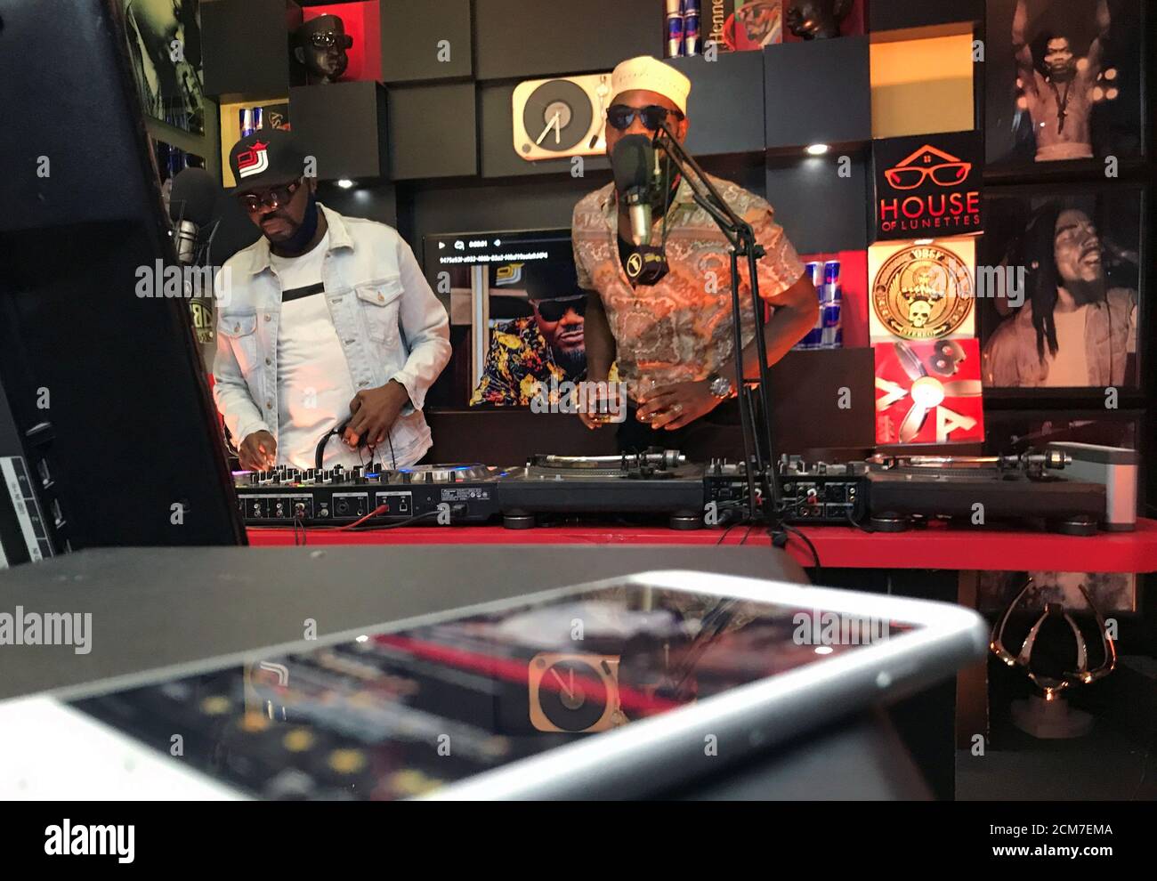 Sensei Uche anchors an online virtual night party alongside DJ Jimmy Jatt,  as nightclubs remain closed to curb the spread of coronavirus disease  (COVID-19) in Lagos, Nigeria May 15, 2020. Picture taken