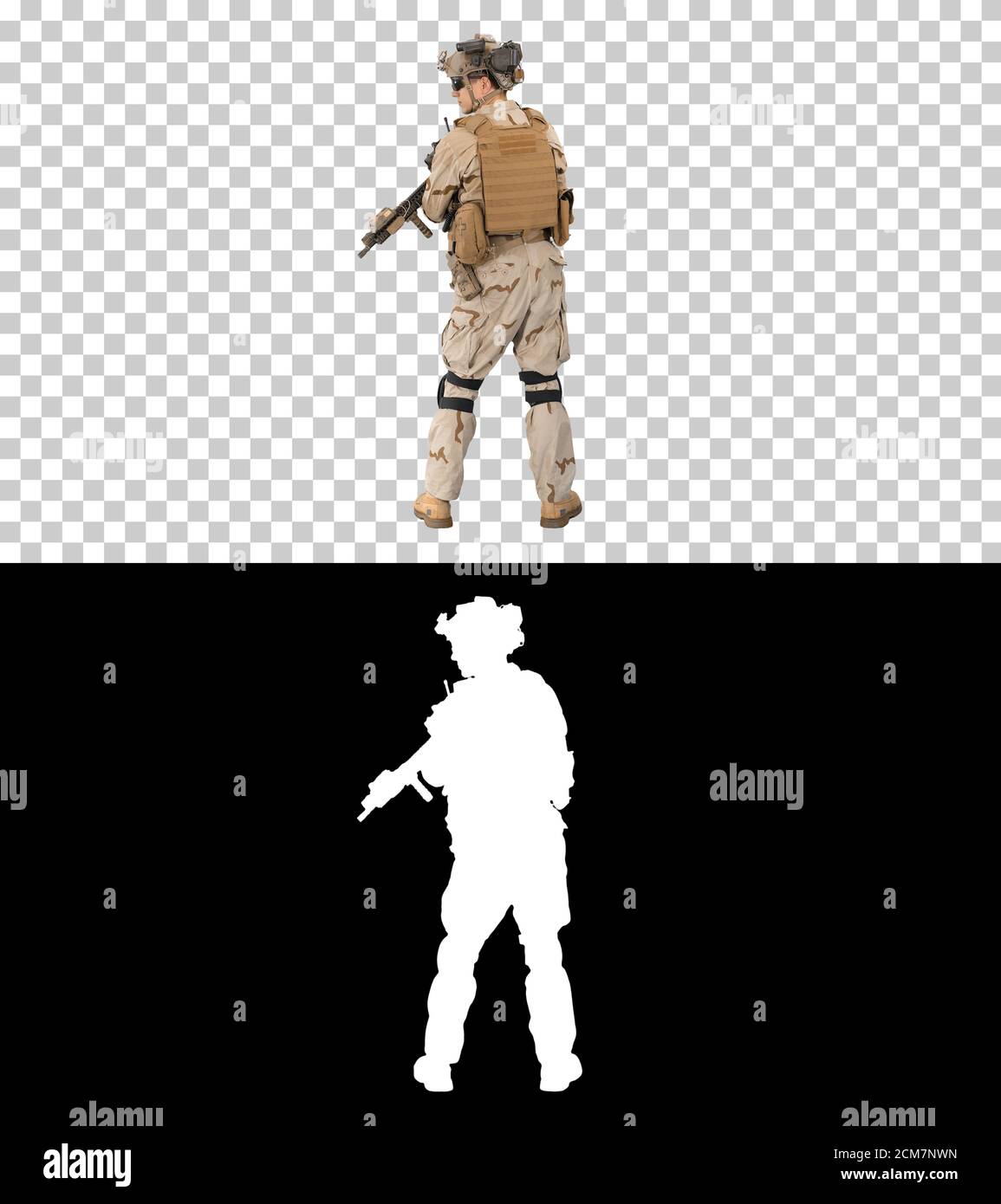 Fully Equipped Solder Holding Assault Rifle and Standing looking Stock ...