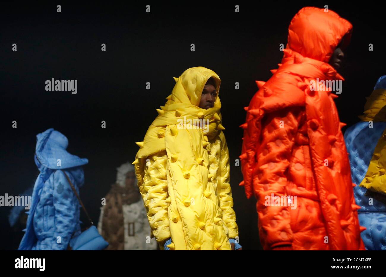 Models present creations from the Moncler Autumn/Winter 2020 collection  during Milan Fashion Week in Milan, Italy February 19, 2020. REUTERS/Alessandro  Garofalo Stock Photo - Alamy