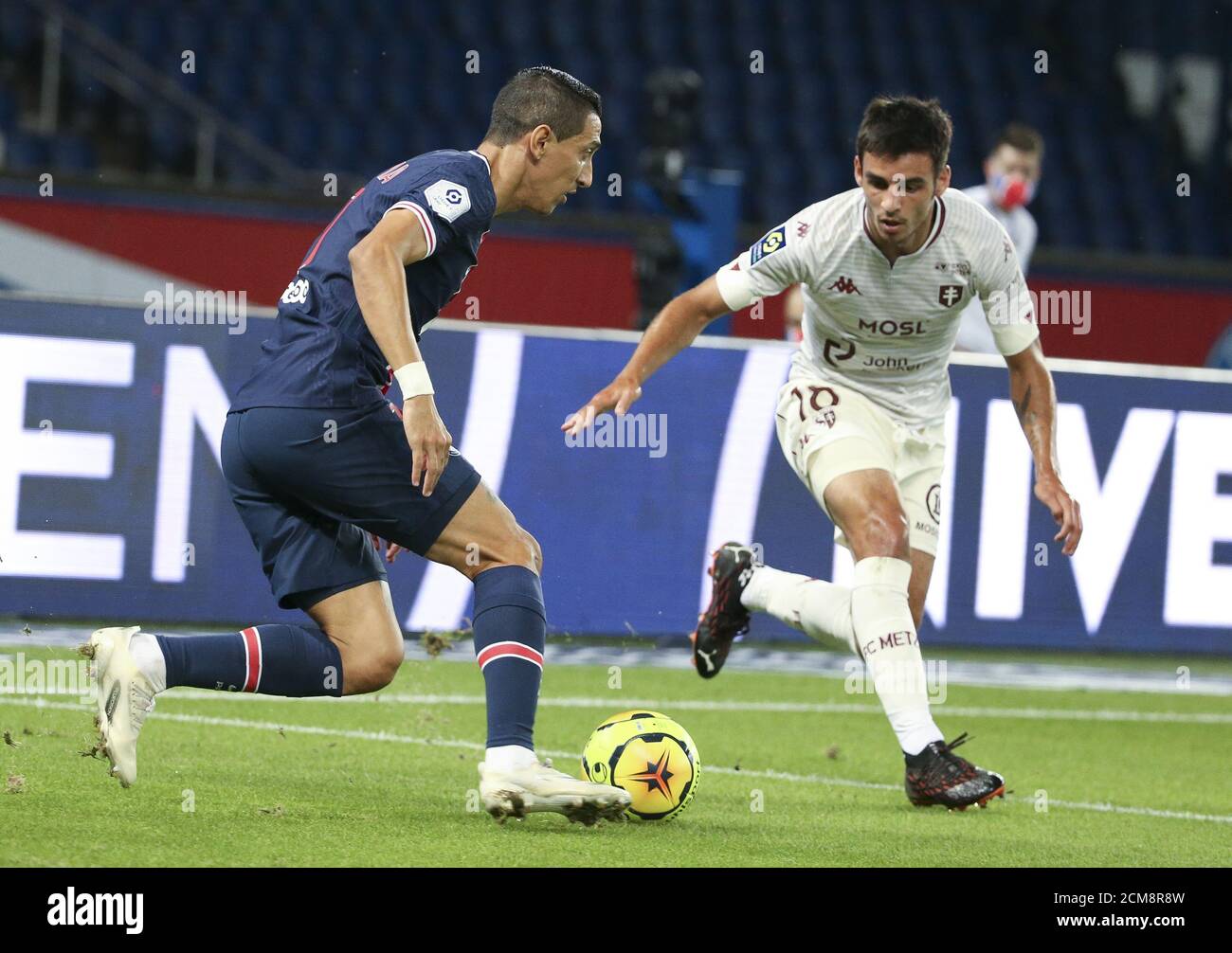 Angel Di Maria of PSG, Fabien Centonze of FC Metz during the French  championship Ligue 1 football match between Paris Saint-Germain (PSG) and FC  Metz Stock Photo - Alamy