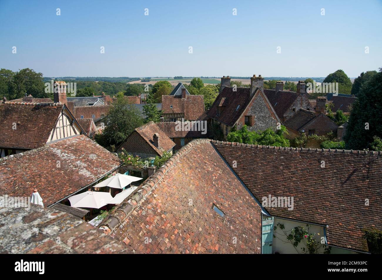 Gerberoy France - 11 August 2020 -Roofs in France most beautiful village Gerberoy Stock Photo