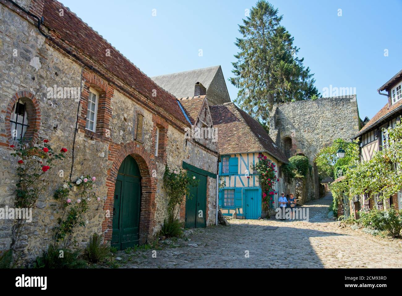 Gerberoy France - 11 August 2020 -Street in France most beautiful village Gerberoy 5 Stock Photo