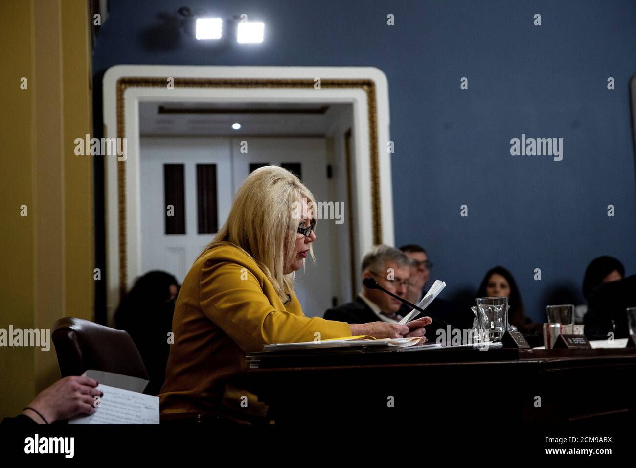 Rep. Debbie Lesko (R-AZ) speaks House Committee on Rules hearing to consider H. Res. 755 'Impeaching Donald John Trump, President of the United States, for high crimes and misdemeanors' in Washington, U.S. December 17, 2019.    Anna Moneymaker/Pool via REUTERS Stock Photo