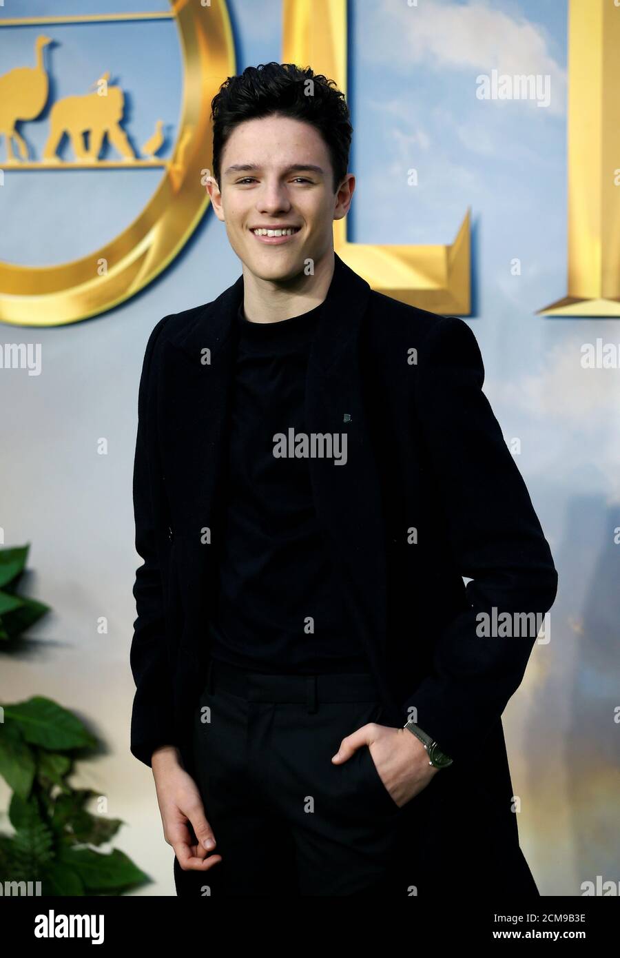 Cast member Harry Collett  poses at a special screening of 'Dolittle' in London, Britain, January 25, 2020. REUTERS/Henry Nicholls Stock Photo