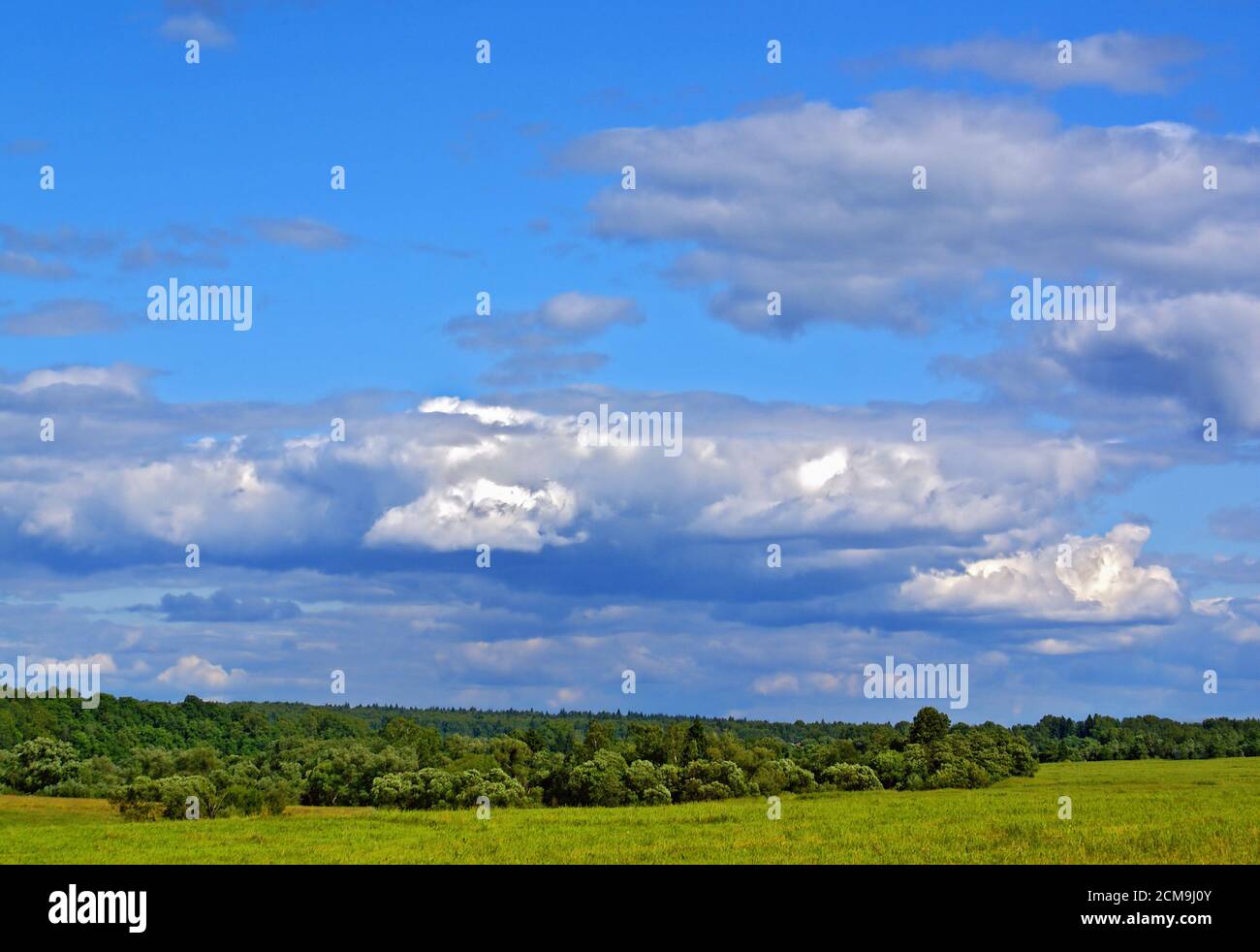 Summer rural landscape with cloudy sky Stock Photo - Alamy