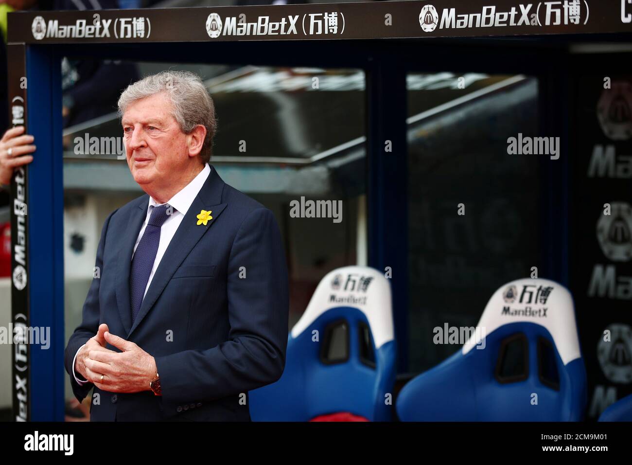 Soccer Football - Premier League - Crystal Palace v Huddersfield Town - Selhurst Park, London, Britain - March 30, 2019  Crystal Palace manager Roy Hodgson before the match    REUTERS/Hannah McKay  EDITORIAL USE ONLY. No use with unauthorized audio, video, data, fixture lists, club/league logos or 'live' services. Online in-match use limited to 75 images, no video emulation. No use in betting, games or single club/league/player publications.  Please contact your account representative for further details. Stock Photo