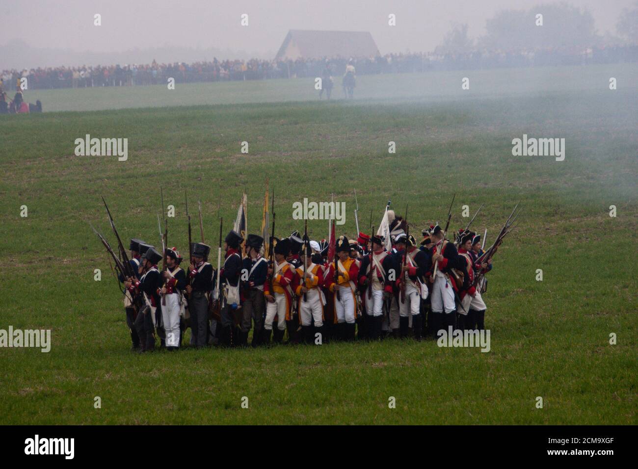 Battle reenactment on 18.10.2006 the Franco-Prussian Battle of Jena in Auerstedt Stock Photo