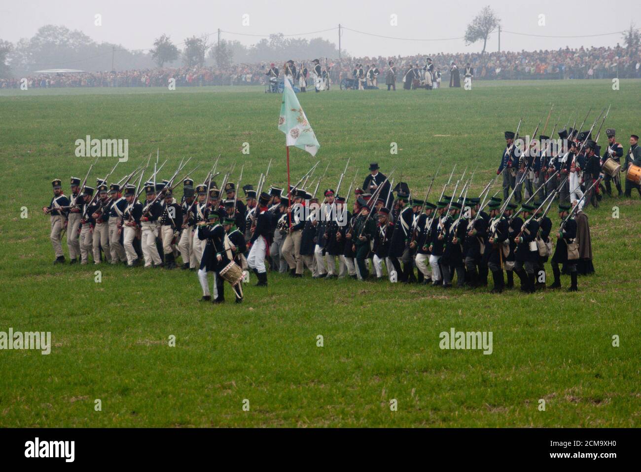 Battle reenactment on 18.10.2006 the Franco-Prussian Battle of Jena in Auerstedt Stock Photo