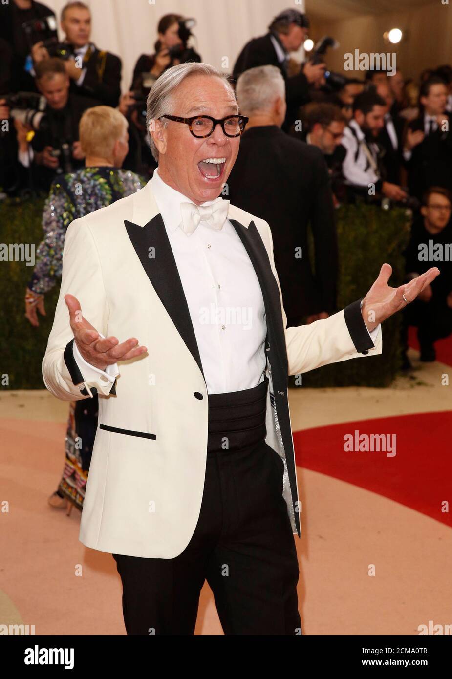 Designer Tommy Hilfiger arrives at the Metropolitan Museum of Art Costume  Institute Gala (Met Gala) to celebrate the opening of "Manus x Machina:  Fashion in an Age of Technology" in the Manhattan